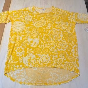 Lularoe Irma Short Sleeve Tee Size XL Yellow NWT